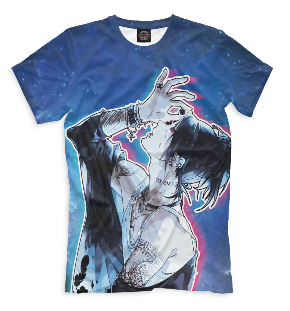 Мужская футболка с изображением Tokyo Ghoul цвета Грязно-голубой