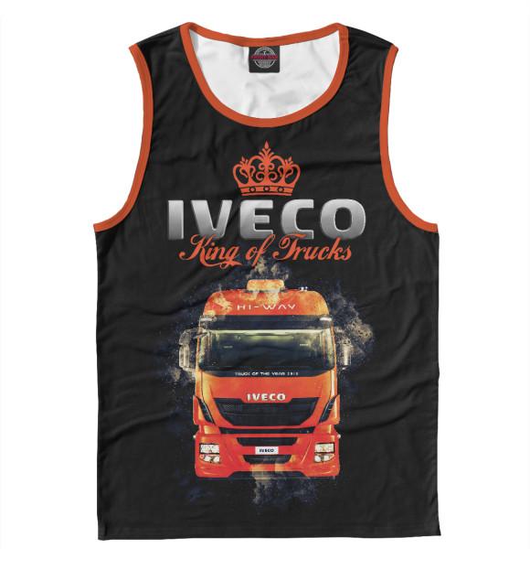 Майка для мальчика с изображением IVECO - король грузовиков цвета Белый