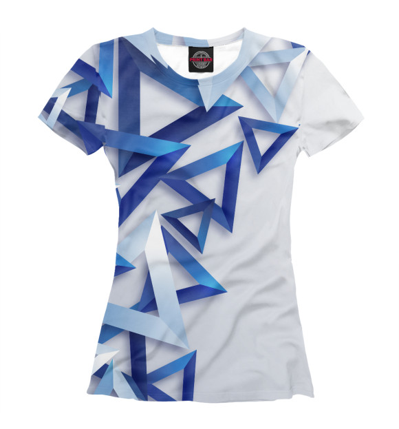 Женская футболка с изображением Треугольники 3D цвета Белый