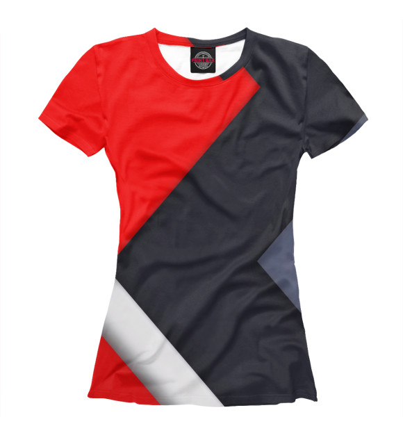 Женская футболка с изображением Линии геометрии цвета Белый