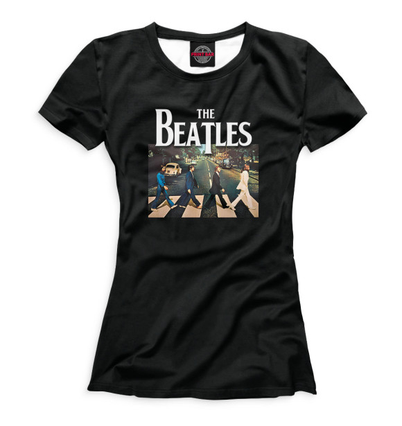 Футболка для девочек с изображением Abbey Road - The Beatles цвета Белый