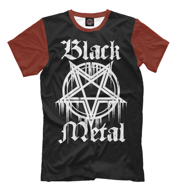Мужская футболка с изображением Black metal цвета Белый