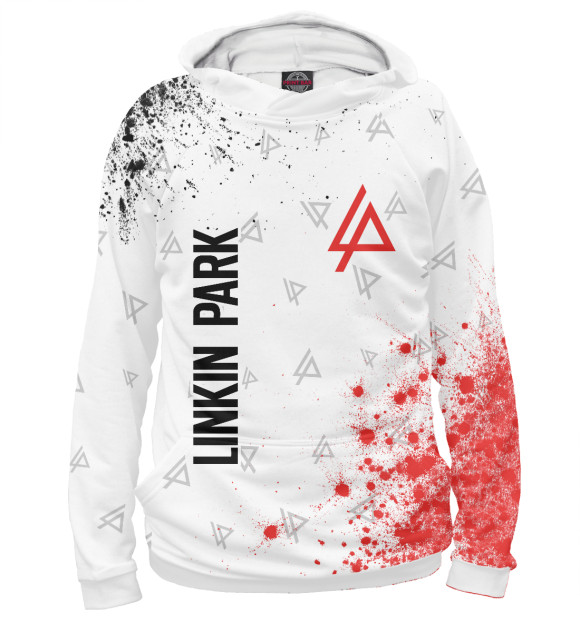 Мужское худи с изображением Linkin Park / Линкин Парк цвета Белый
