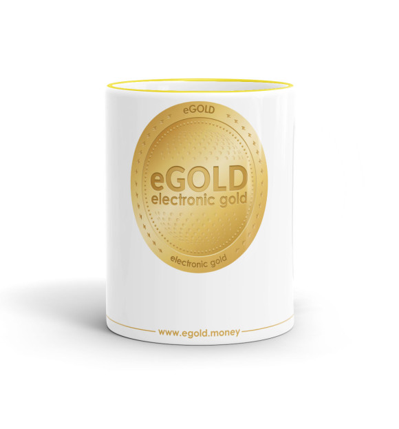 Кружка с изображением Coin white code eGOLD цвета желтый
