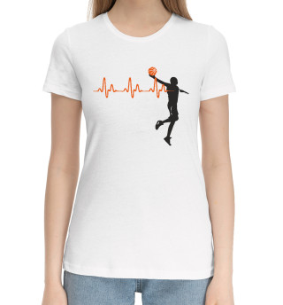 Женская хлопковая футболка Баскетбольный пульс