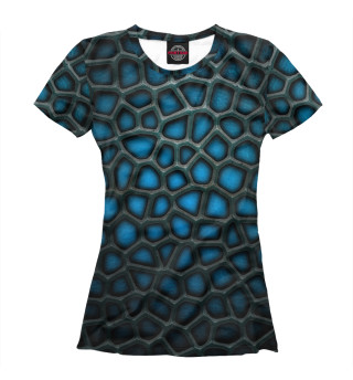 Женская футболка 3D Абстракция (черно-синяя)