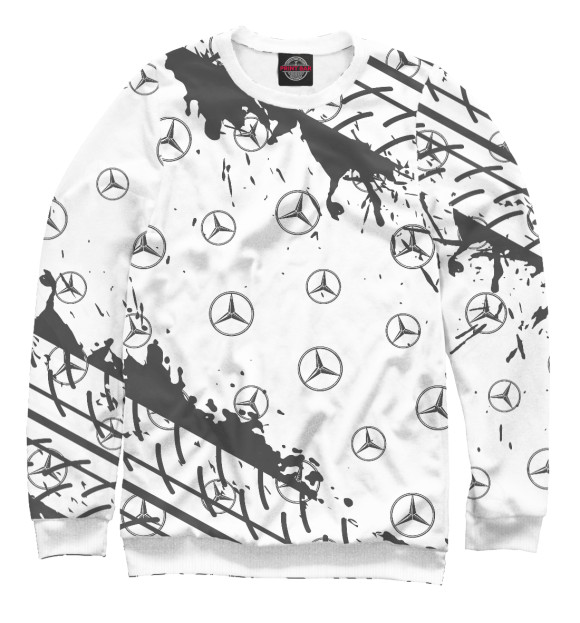 Свитшот для девочек с изображением Mercedes / Мерседес цвета Белый