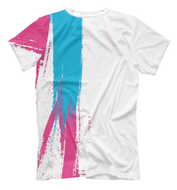 Мужская футболка с изображением Fall Out Boy Neon Gradient (полосы) цвета Белый