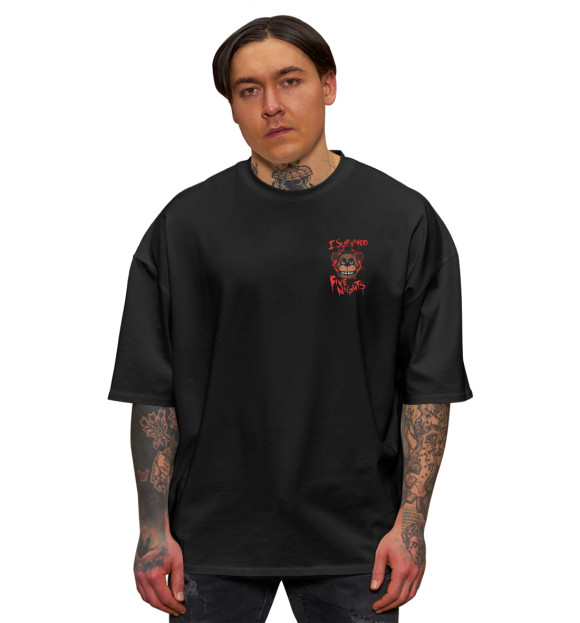 Мужская футболка оверсайз с изображением Five Nights at Freddy’s цвета Черный
