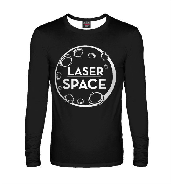 Мужской лонгслив с изображением Laser Space цвета Белый