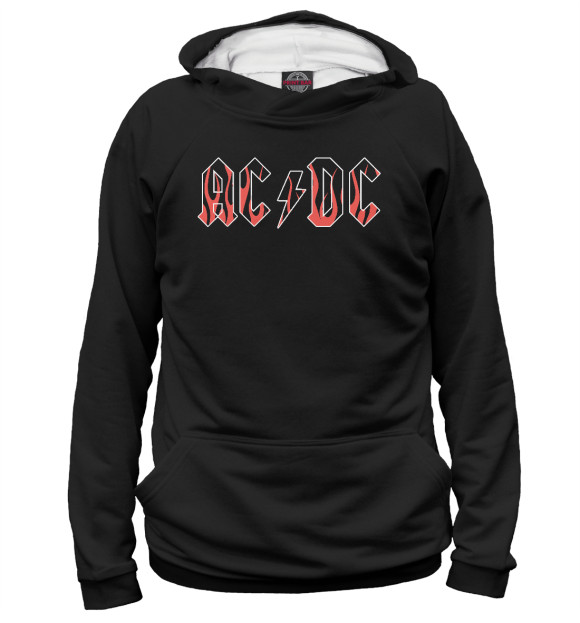 Худи для девочки с изображением AC/DC цвета Белый