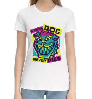 Женская хлопковая футболка Punk Dog