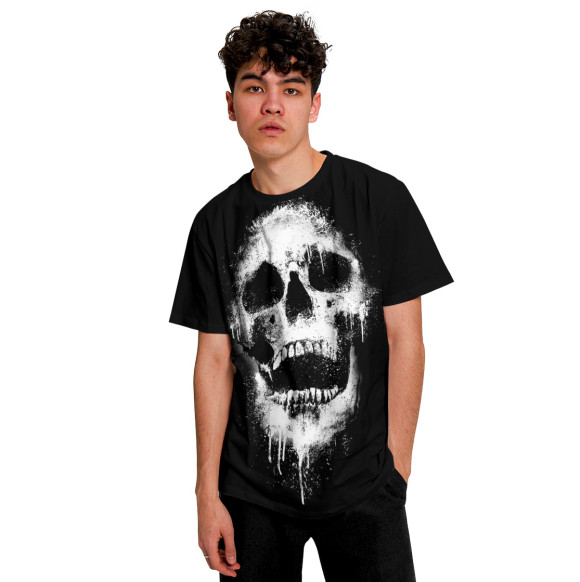 Мужская футболка с изображением Evil Skull цвета Белый