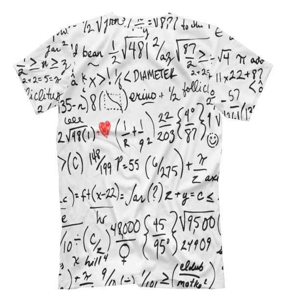 Мужская футболка с изображением Математические Формулы цвета Белый