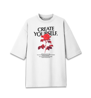 Мужская футболка оверсайз Create yourself. Red