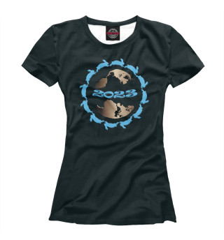 Женская футболка Год кролика на всей земле