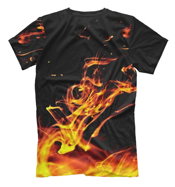 Мужская футболка с изображением В огне цвета Белый