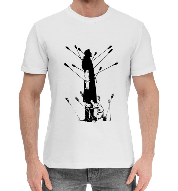 Мужская хлопковая футболка с изображением Сага о Винланде цвета Белый