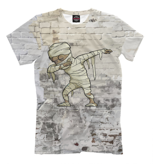 Мужская футболка с изображением Mummy dab цвета Белый