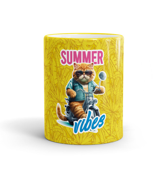 Кружка с изображением Summer vibes цвета желтый