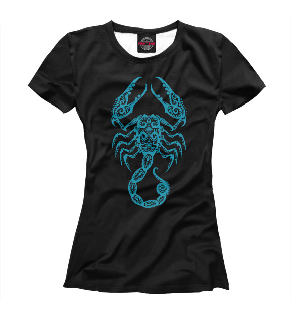 Женская футболка с изображением Зодиак - Скорпион цвета Белый