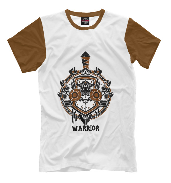 Мужская футболка с изображением Warrior цвета Молочно-белый