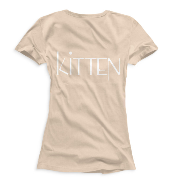 Женская футболка с изображением Котёнок цвета Белый