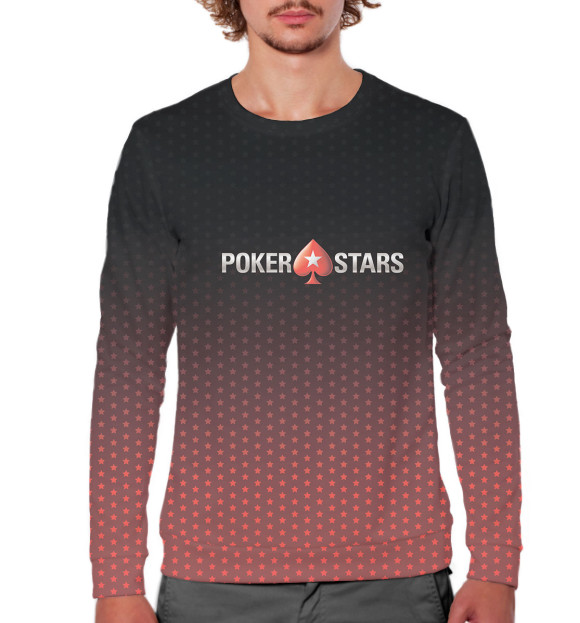 Мужской свитшот с изображением Pokerstars цвета Белый