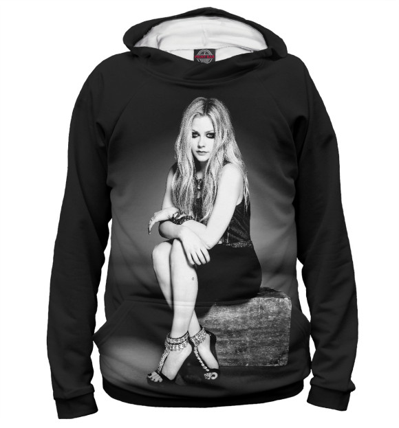 Худи для девочки с изображением Avril Lavigne цвета Белый