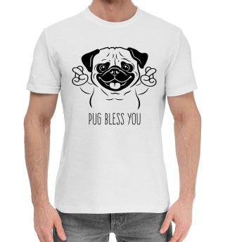 Хлопковая футболка для мальчиков Pug bless you