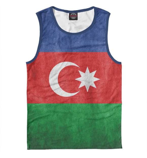 Майка для мальчика с изображением Флаг Азербайджана цвета Белый