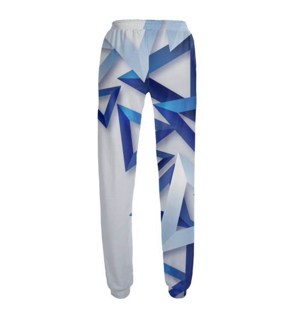 Женские спортивные штаны с изображением Треугольники 3D цвета Белый