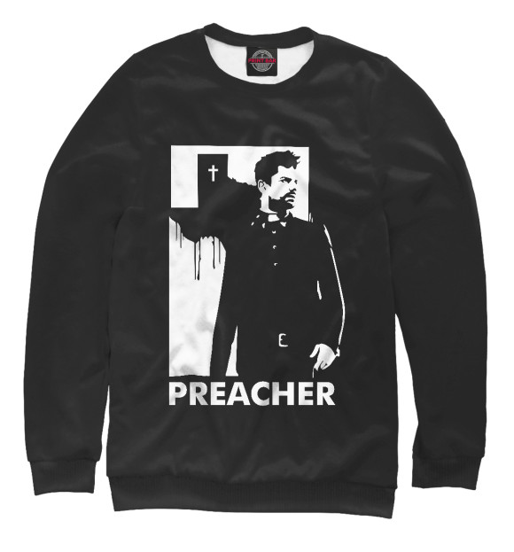 Мужской свитшот с изображением Preacher цвета Р‘РµР»С‹Р№