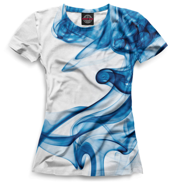 Женская футболка с изображением Синий дым цвета Белый
