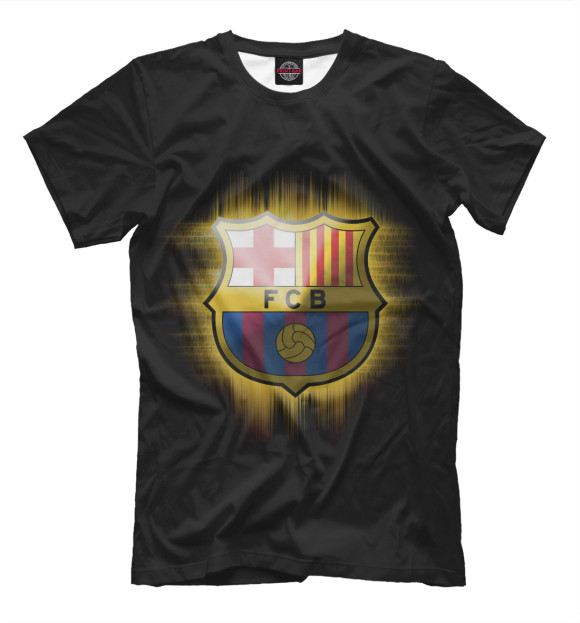 Мужская футболка с изображением FC Barсelona цвета Черный