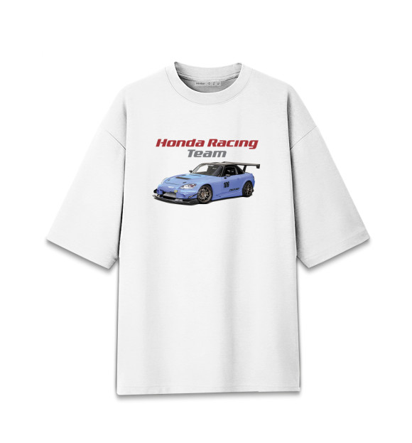 Женская футболка оверсайз с изображением Honda S2000 Motorsport цвета Белый