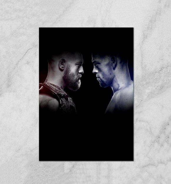 Плакат с изображением Conor McGregor vs. Nate Diaz цвета Белый