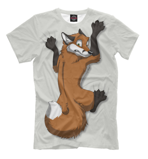 Мужская футболка с изображением Fox цвета Бежевый