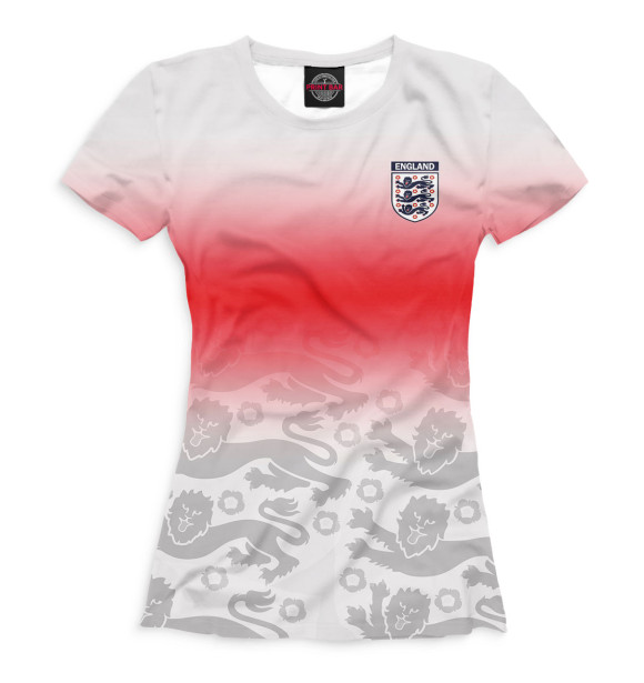 Футболка для девочек с изображением Сборная Англии цвета Белый