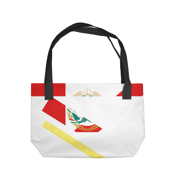 Пляжная сумка с изображением Tajikistan light цвета 
