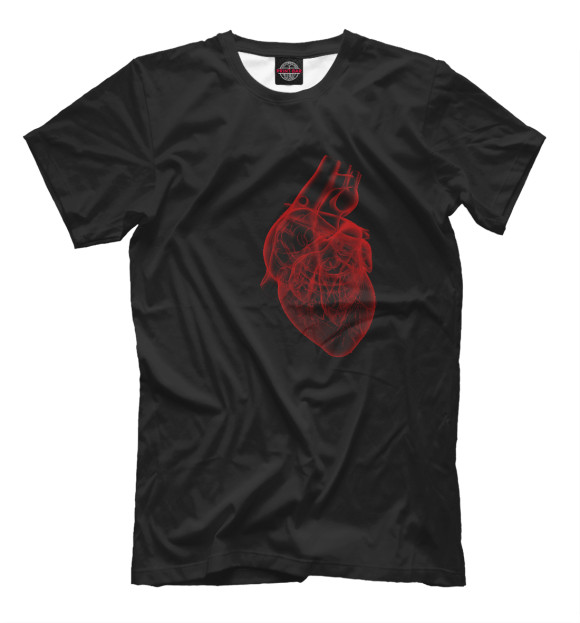 Мужская футболка с изображением Сердце цвета Белый