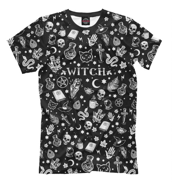 Мужская футболка с изображением Witch цвета Черный
