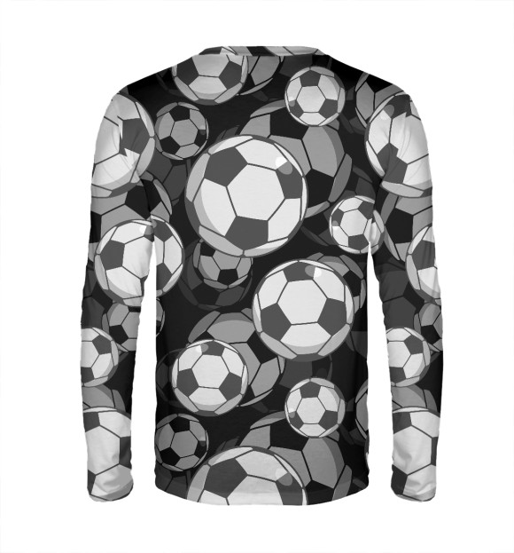 Мужской лонгслив с изображением Футбольные мячи цвета Белый