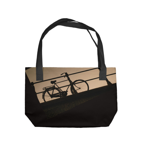 Пляжная сумка с изображением Велозакат цвета 