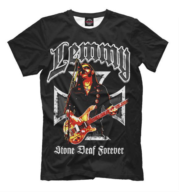 Мужская футболка с изображением Motorhead Lemmy цвета Черный