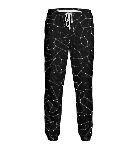 Мужские спортивные штаны с изображением Созвездия знаков зодиака цвета Белый