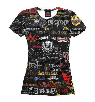 Женская футболка Логотипы рок группы | Rock