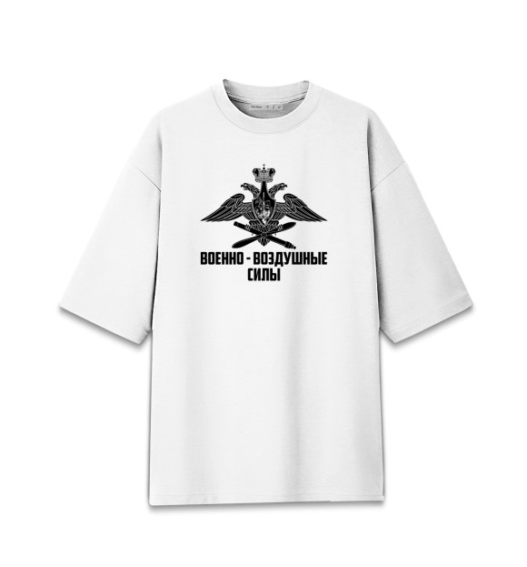 Женская футболка оверсайз с изображением Военно Воздушные Силы цвета Белый
