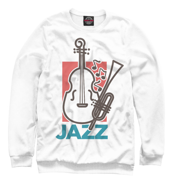 Свитшот для девочек с изображением Jazz цвета Белый