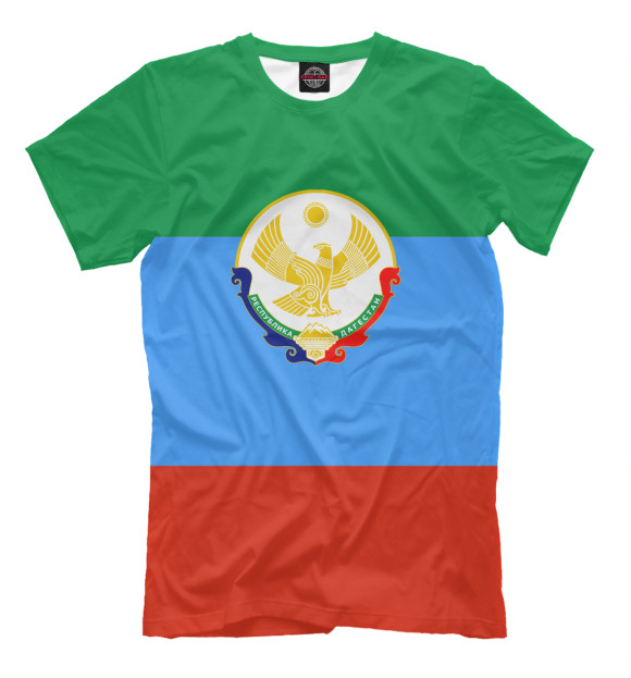 Мужская футболка с изображением Дагестан цвета Молочно-белый